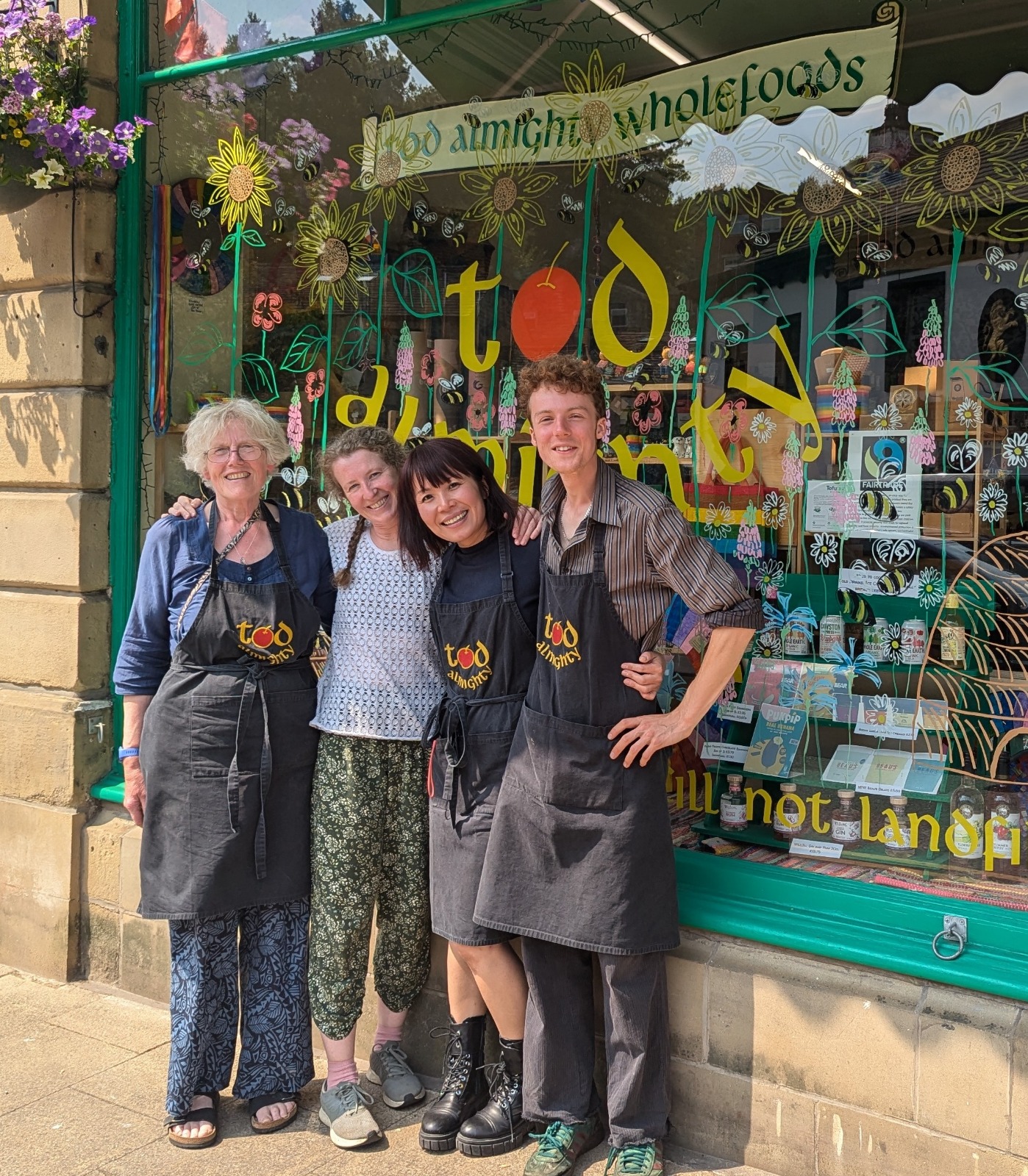 Staff outside our fabulous new wholefoods store at 22 Rochdale Road, Todmorden, West Yorkshire, UK