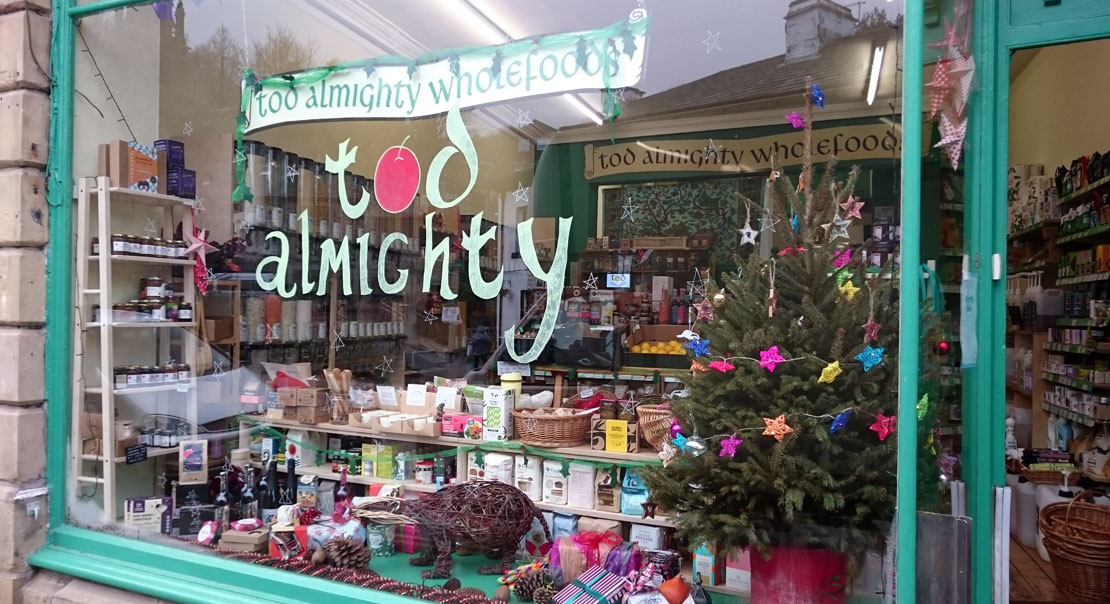 Our fabulous new wholefoods (refills, vegan and organic) store at 22 Rochdale Road, Todmorden, West Yorkshire, UK Our fabulous new wholefoods (refills, vegan and organic) store at 22 Rochdale Road, Todmorden, West Yorkshire, UK