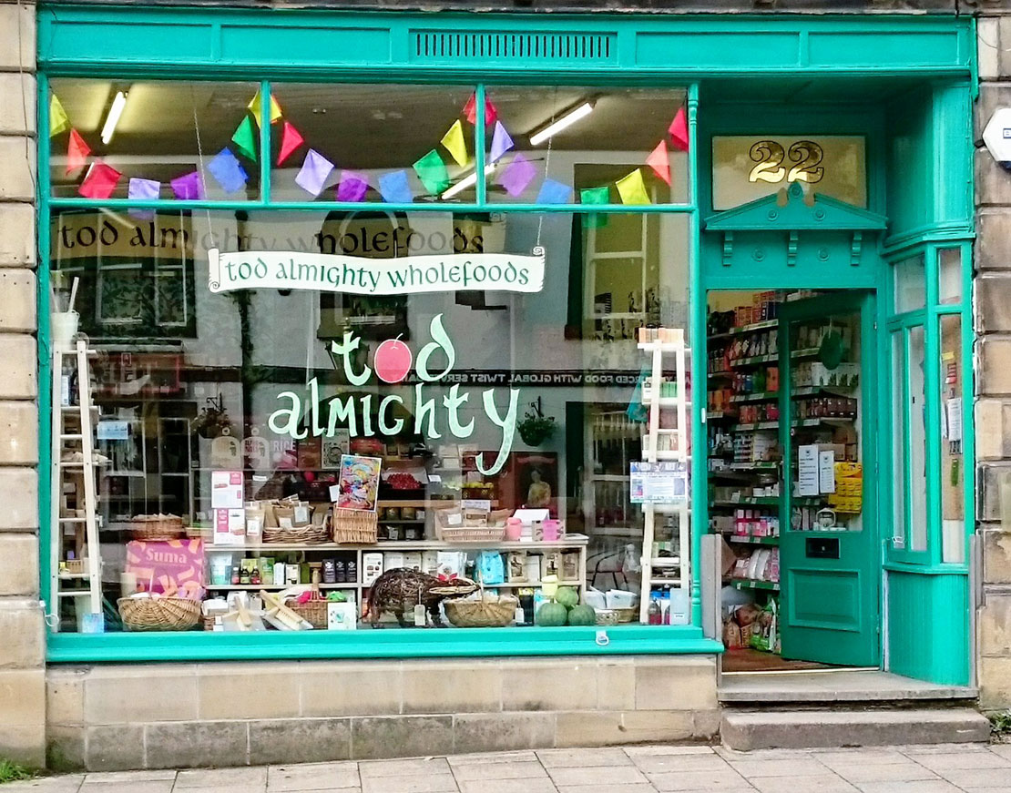 Our fabulous new wholefoods (refills, vegan and organic) store at 22 Rochdale Road, Todmorden, West Yorkshire, UK Our fabulous new wholefoods (refills, vegan and organic) store at 22 Rochdale Road, Todmorden, West Yorkshire, UK